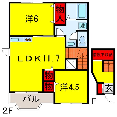 五井駅 バス10分  前川橋下車：停歩7分 2階の物件間取画像